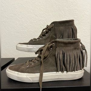 Sk8 high vans - suede Olive green